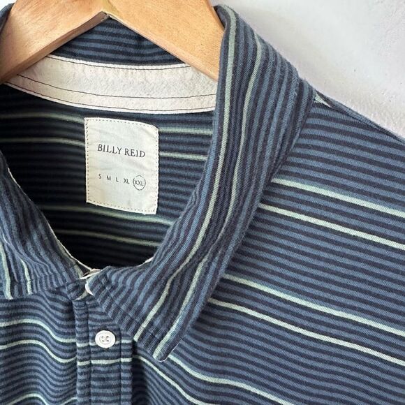 Billy Reid Men’s Contrasting Horizontal Stripe Polo Shirt - Picture 4 of 8